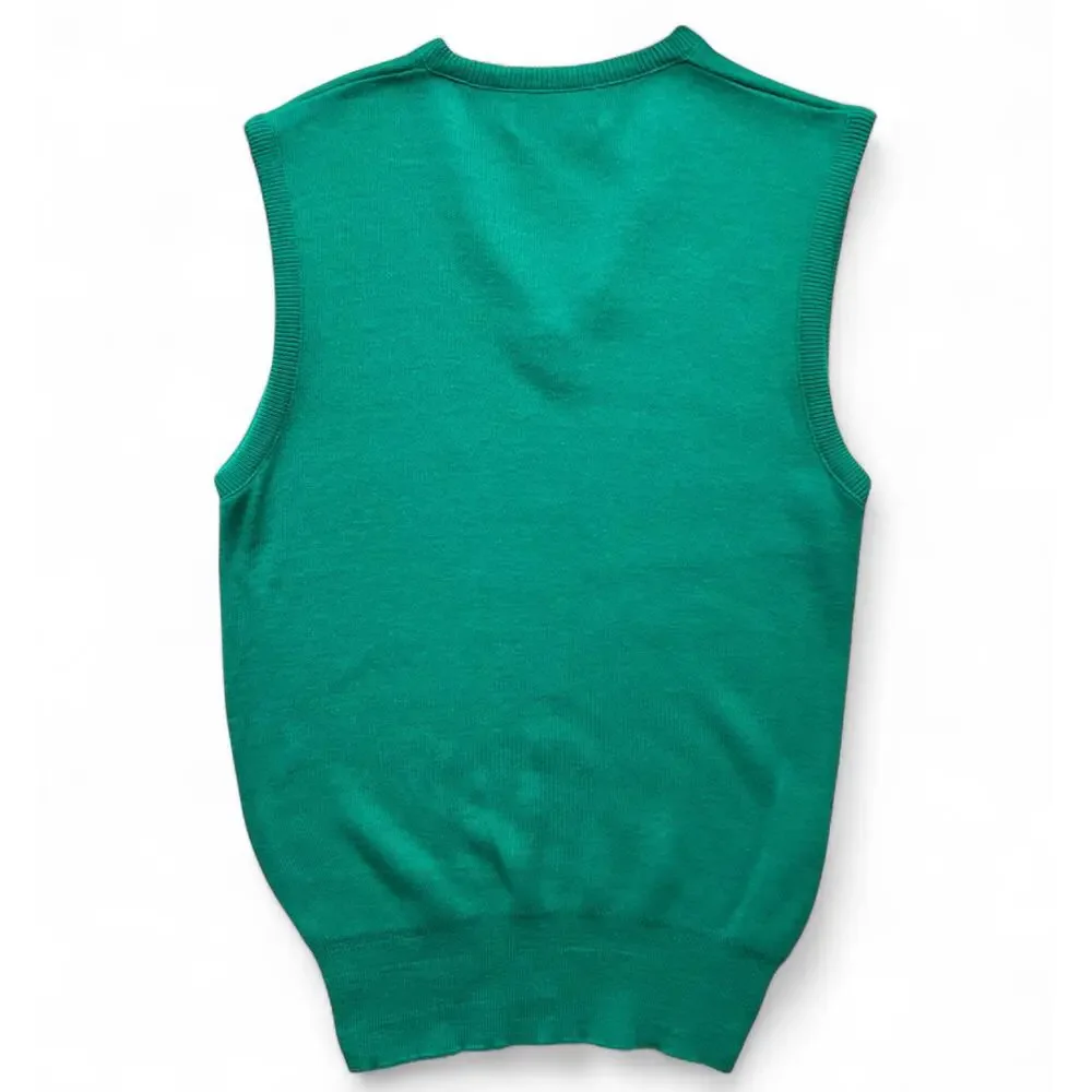 Vintage Thane Orlon Acrylic Sweater Vest Unisex M 80s USA Green Academia Preppy